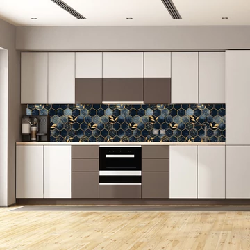 Konyhapanel arany szürke hexagon Konyhapanel arany szürke hexagon